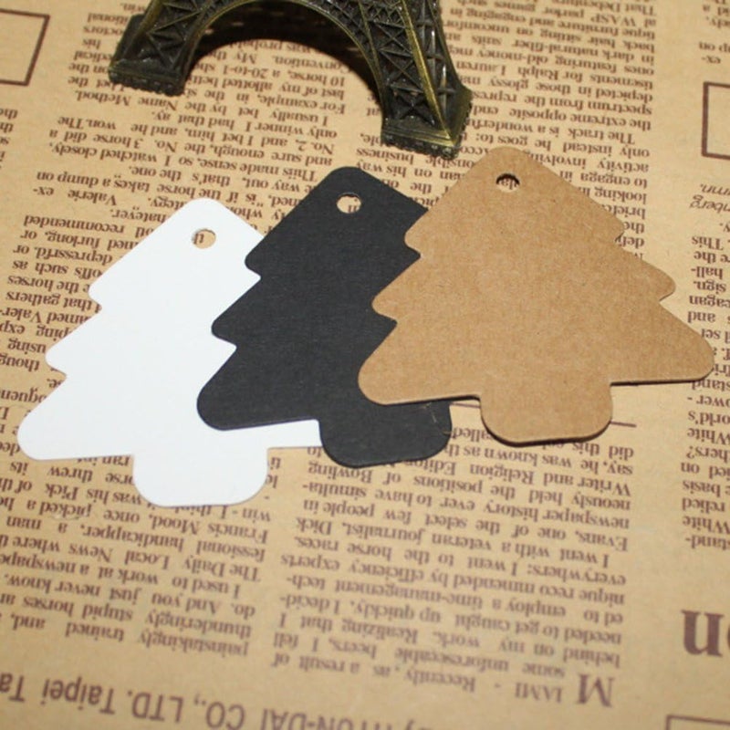 BinaryABC Christmas Tree Gift Tags,Paper Tags,Price Tags with String,DIY Kraft Blank Hang tag 150pcs - Image 5